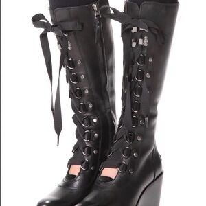 Sorel After Hours Black Lace-Up Tall Boots